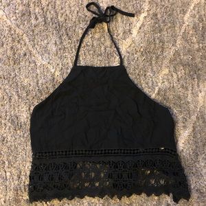 American Eagle Black Halter Top